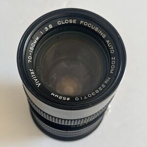Vivitar 70-150mm 1:3.8 Close Focusing 52mm Filter Auto Zoom Camera Lens Used